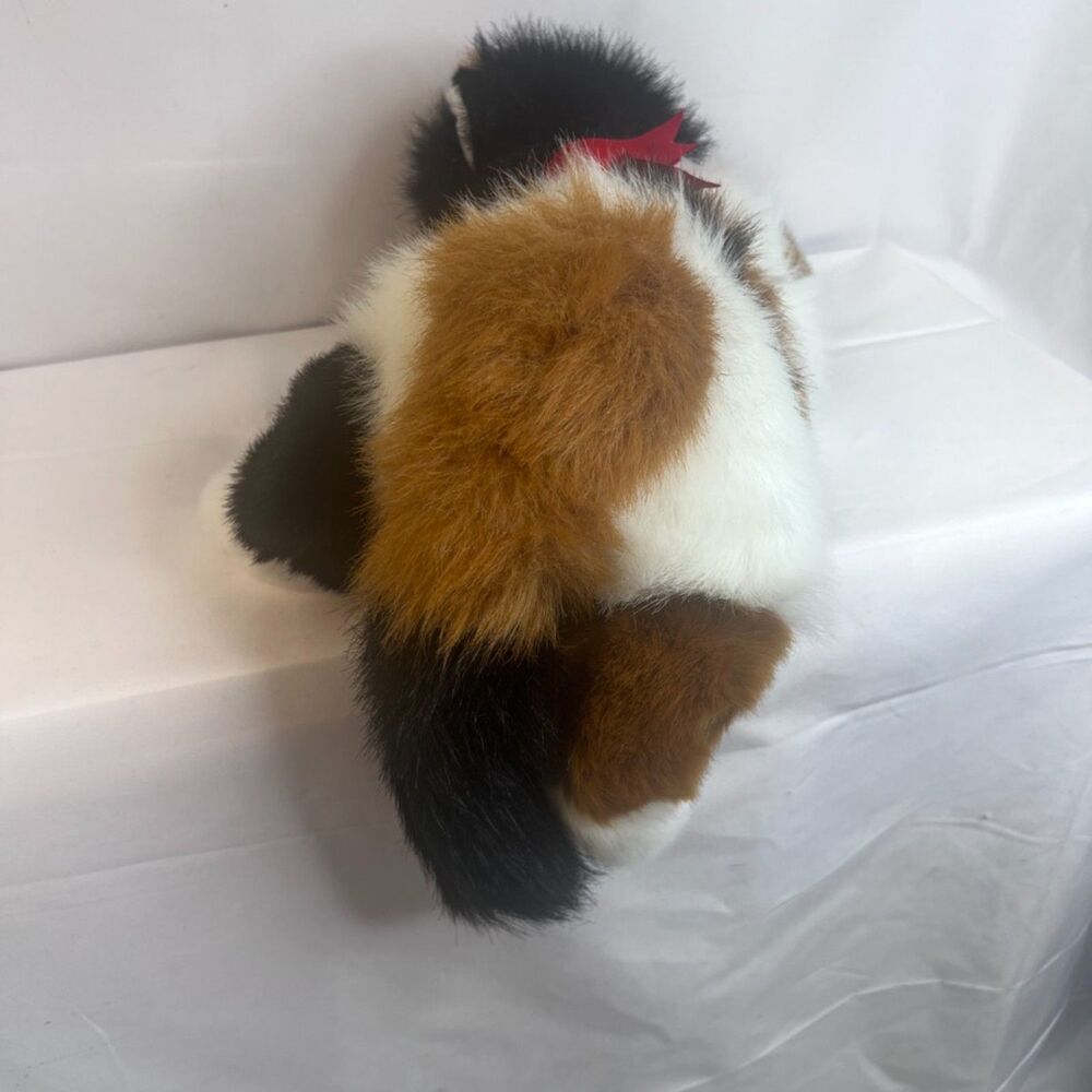 Ty Cat Maggie the Calico Cat 1995 Classic Line Plush Stuffed Animal Red Bow - Picture 4 of 10